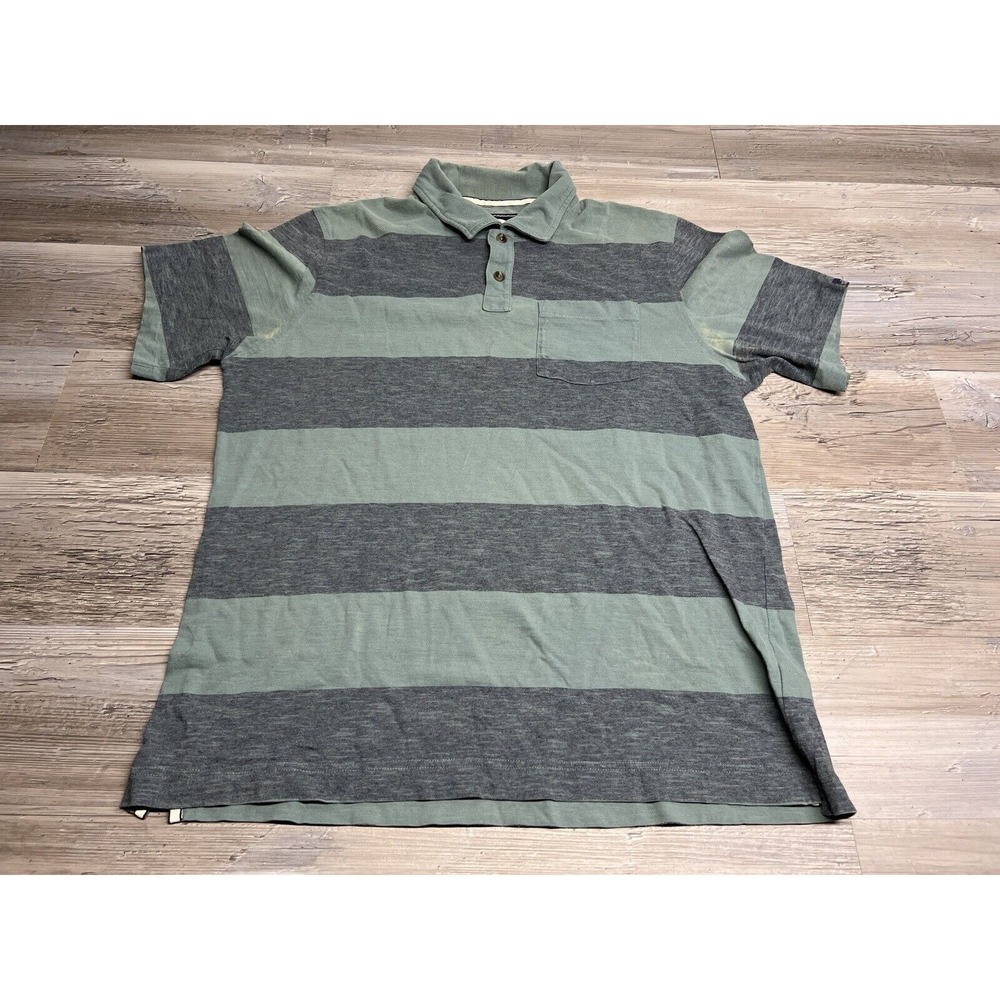 The North Face Polo Shirt L Faded Striped Golf Casual Outdoors Surfer Grunge TNF